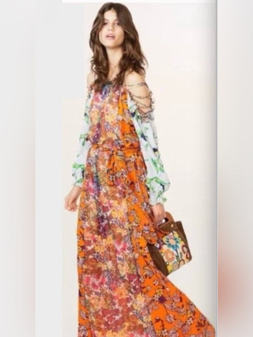 NWT ‘17 Runway Collection Tory Burch Shasta Dress in Dutel Floral Silk Maxi Sz 4